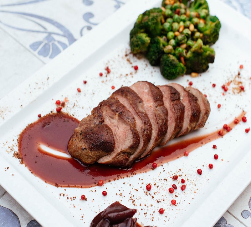 Pork tenderloin with corn