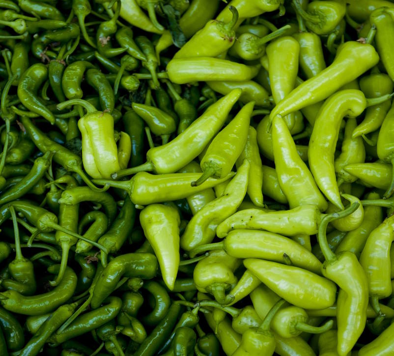 Image for Sweet and sour green peppers with onions