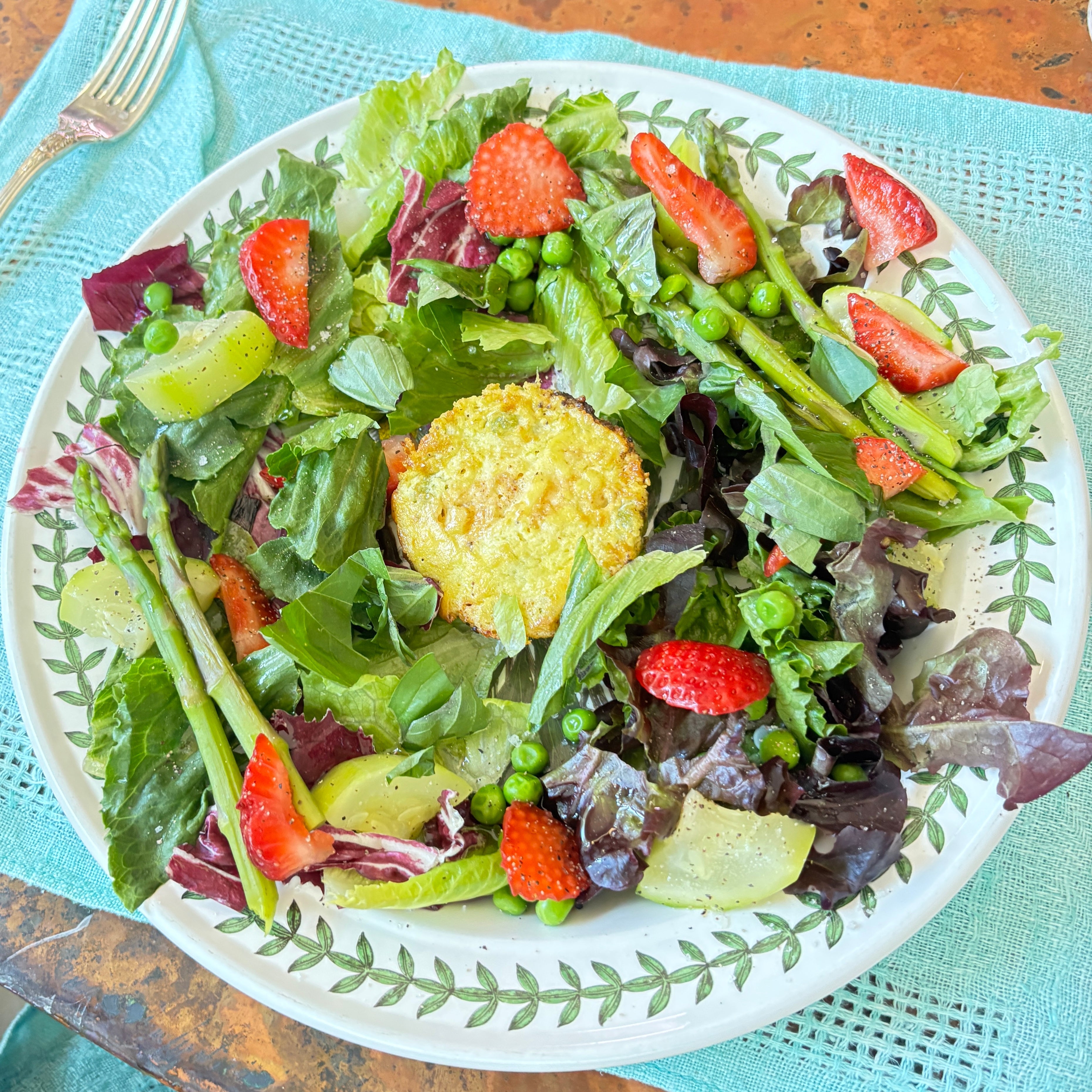Ricotta Flan with Mixed Salad