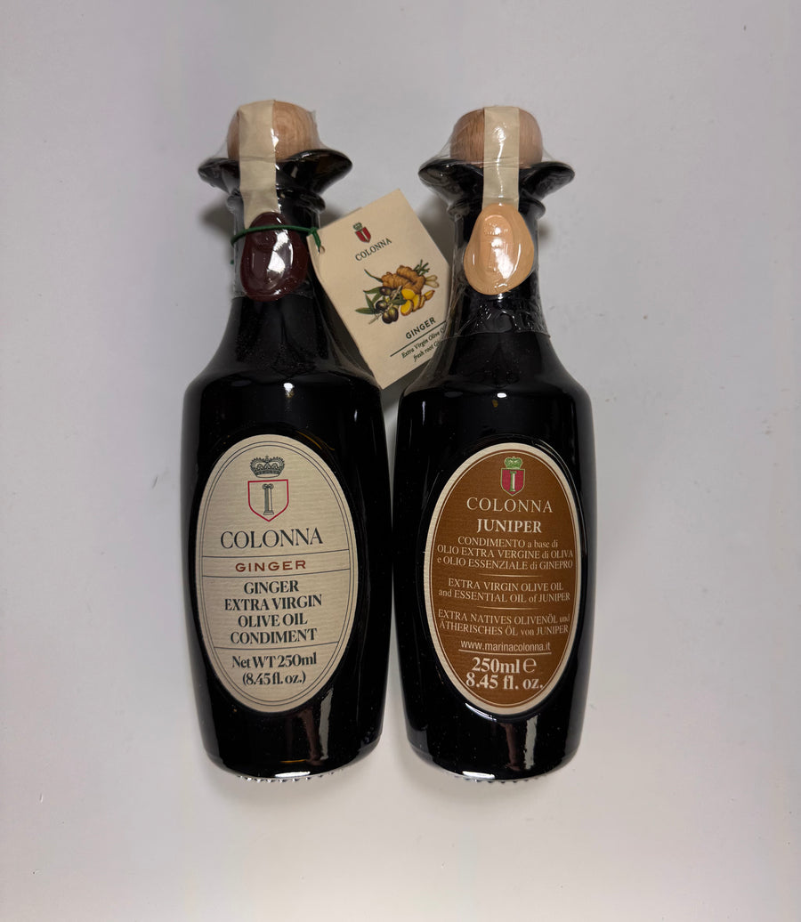 Marina Colonna Juniper Berry and Ginger Infused EVOOS Duo