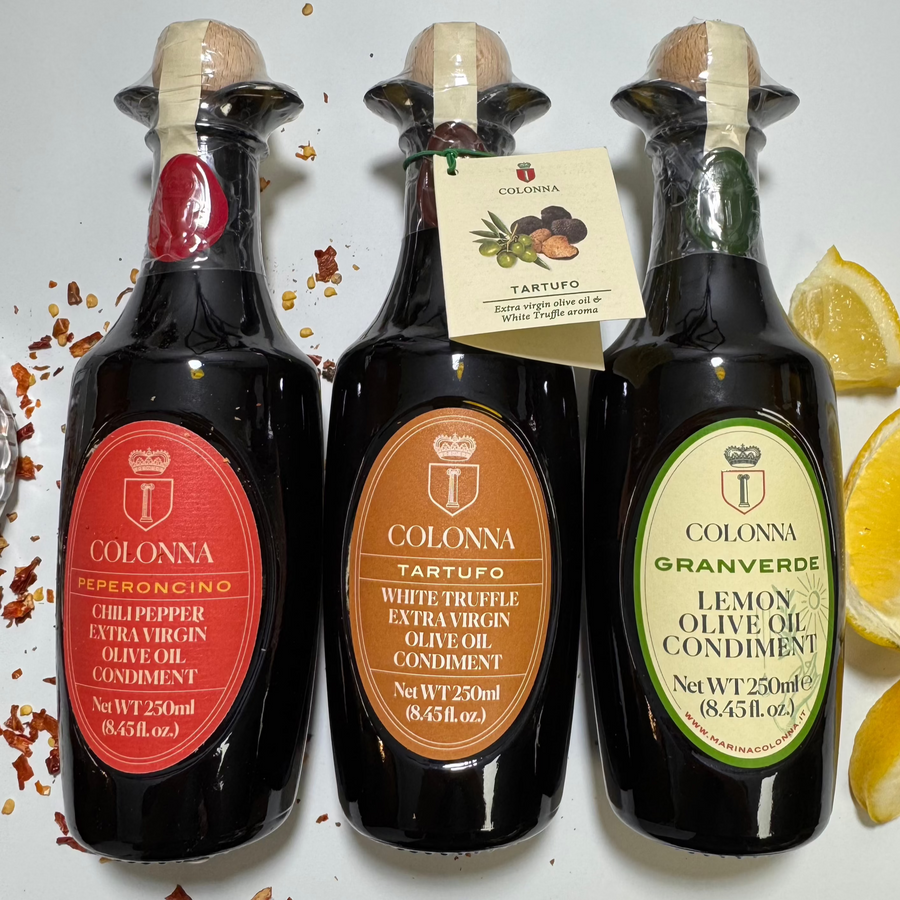 Marina Colonna Best Sellers Bundle - Infused Lemon, Chili Pepper, and Truffle EVOOS
