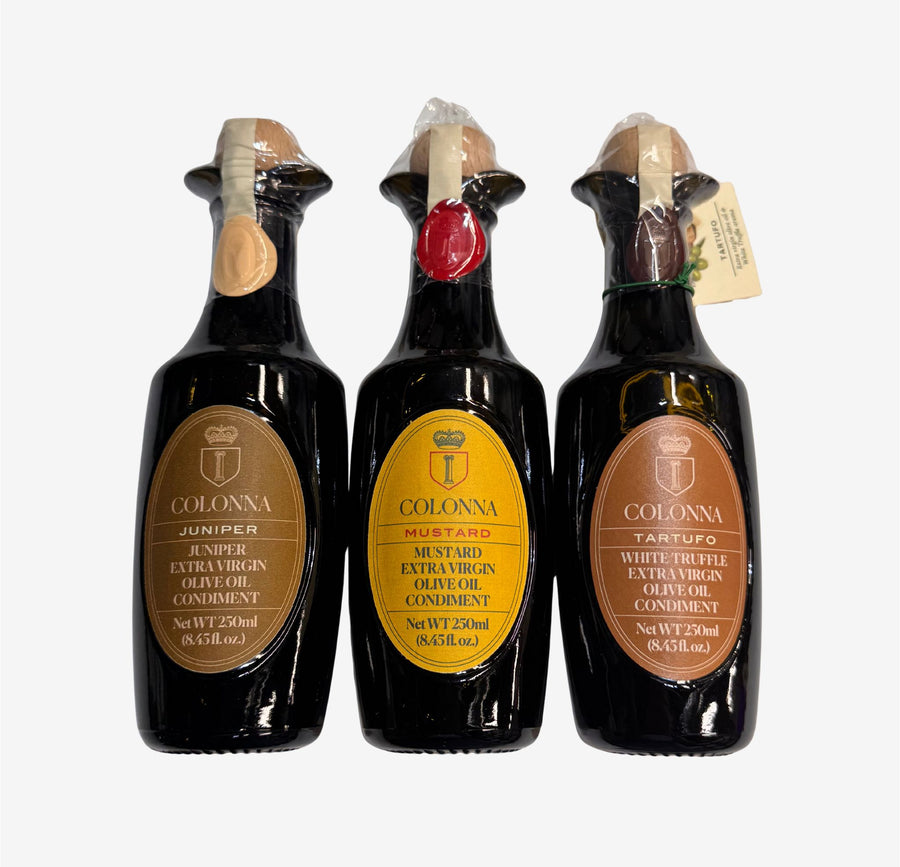 Trio of Infused Marina Colonna EVOO - Truffle, Mustard and Juniper