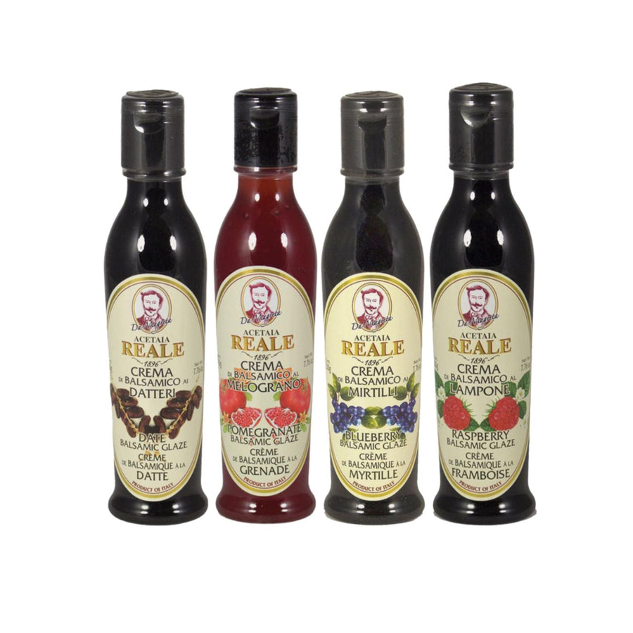FRUIT BUNDLE of 4 REALE Balsamic Glazes 7.76oz Squeeze Bottle
