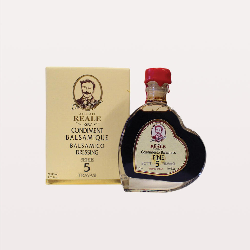 5 Year 100% Balsamic Vinegar (REALE Condimenti) by Acetaia Leonardi- 50ml Heart-Shaped Bottle